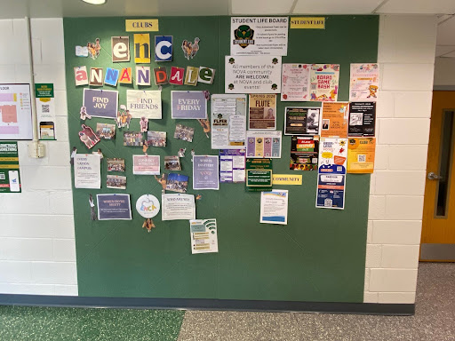 Every Nation Campus's decorated bulletin board.