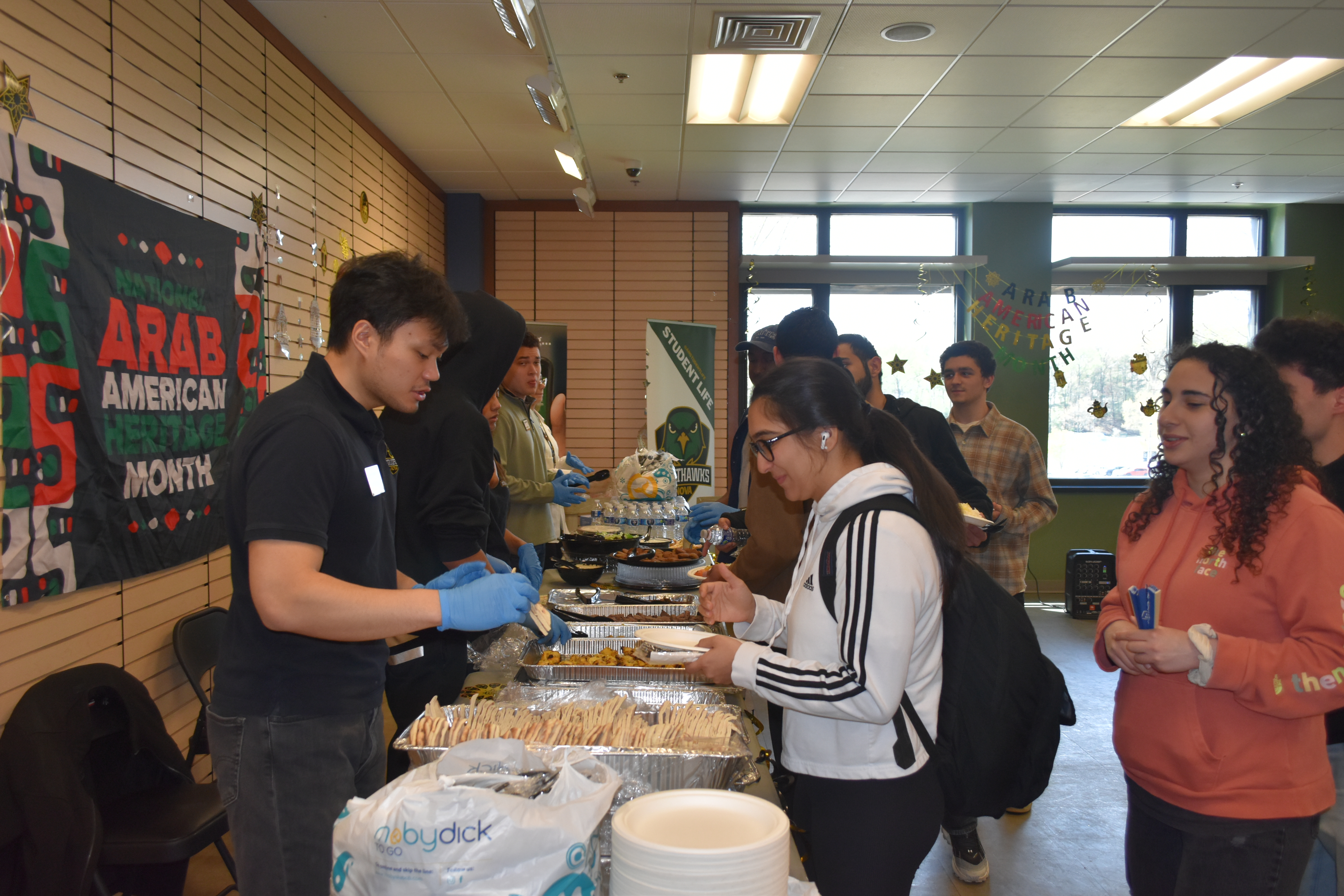 Students being served food from the event.