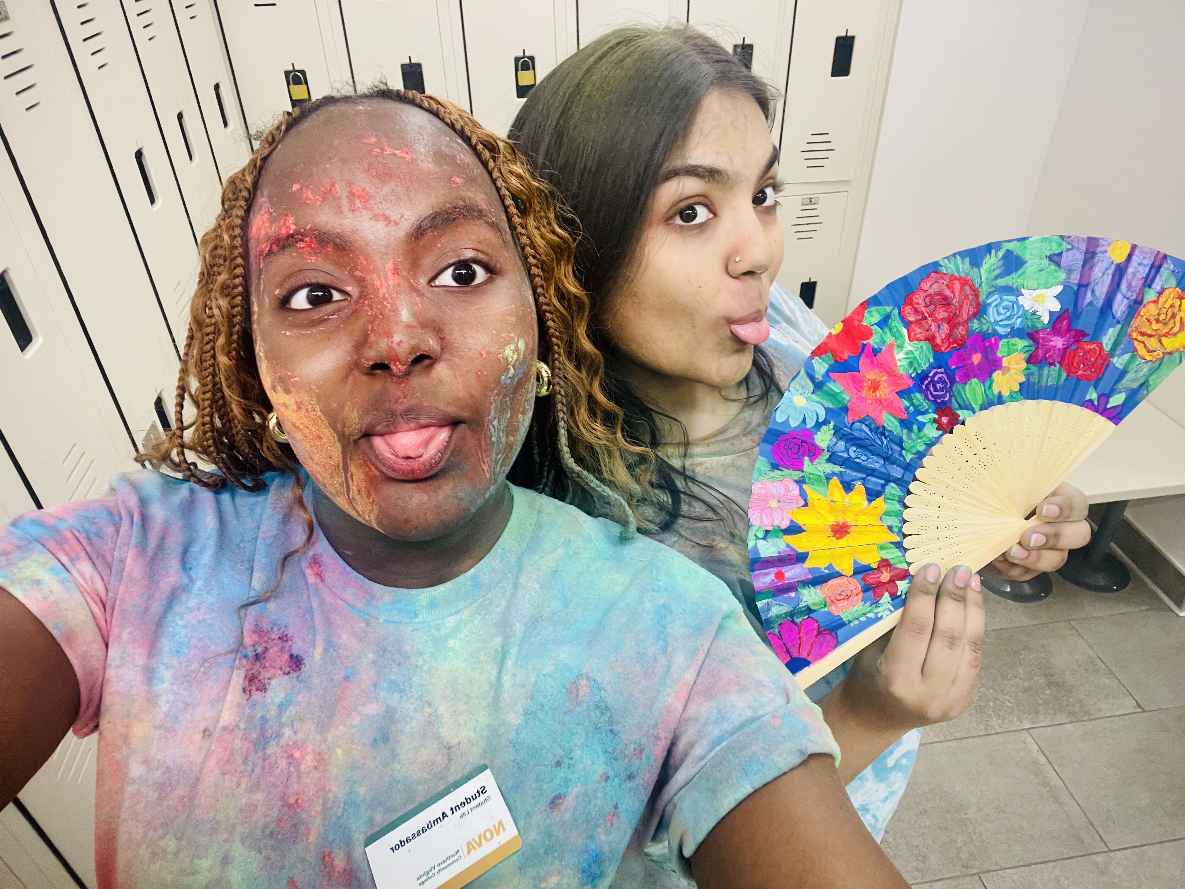 Students enjoying the festival of colors