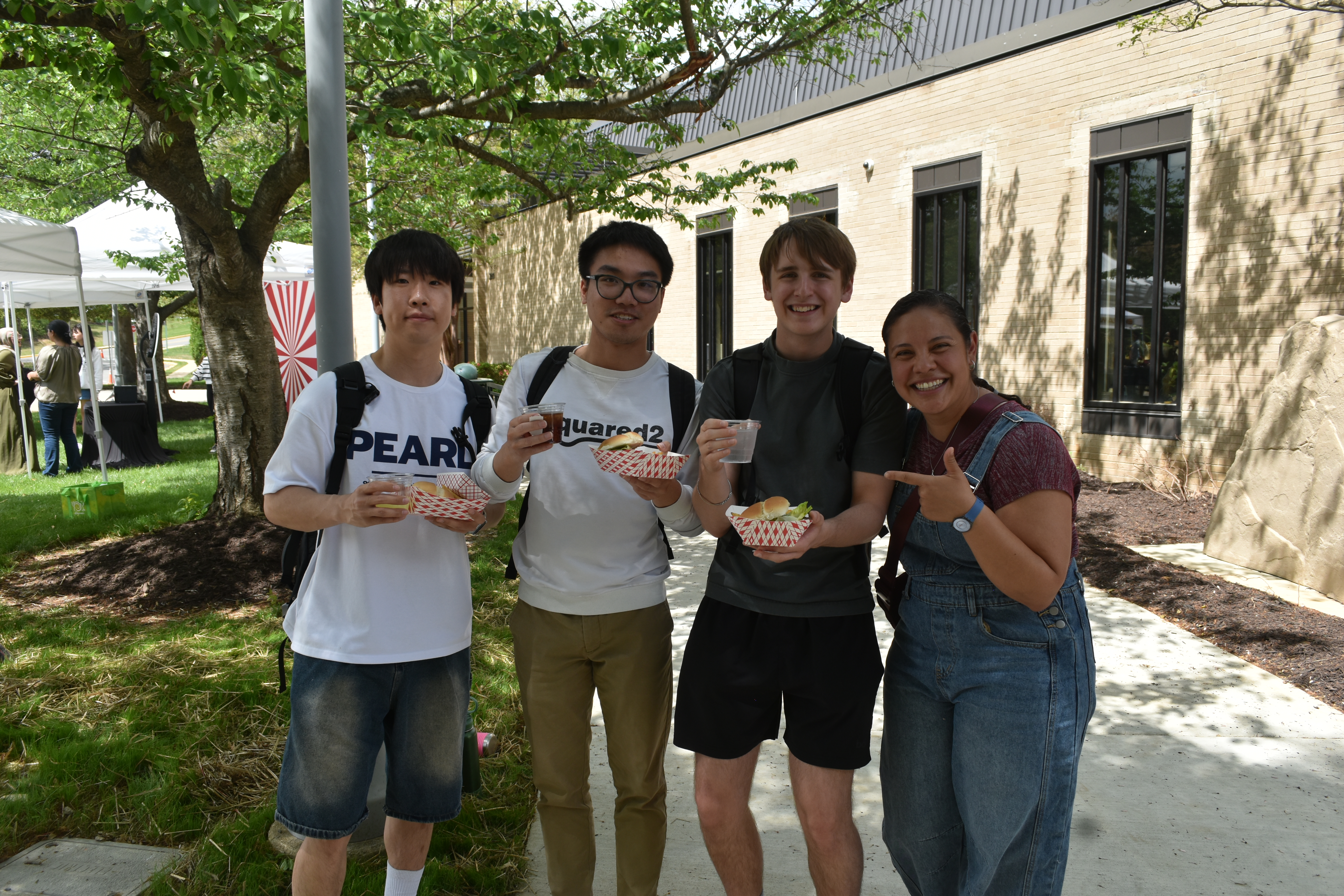 Students enjoying the food at Spring Fling
