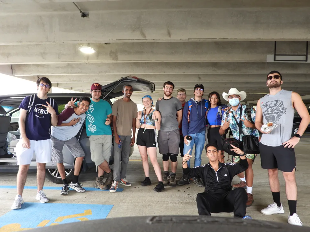 Group photo in the Annandale parking garage.