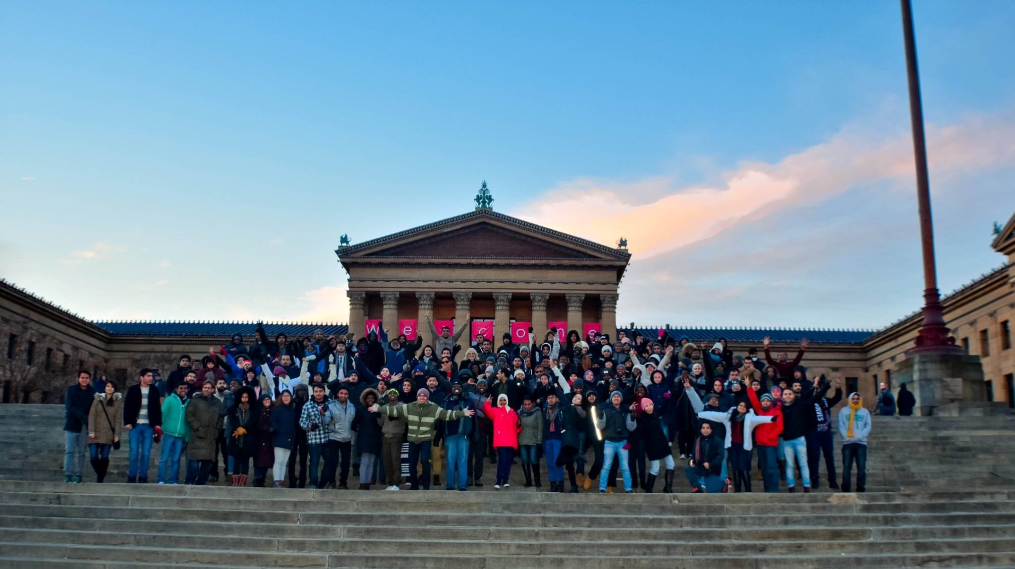 All 147 CCC CCI participants on the Rocky Steps in Philadelpia