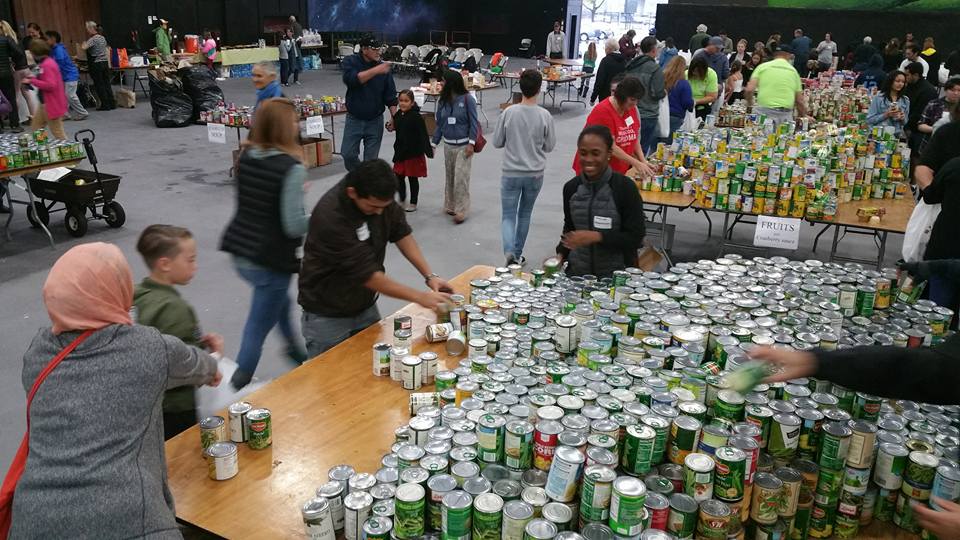Santa Rosa Junior College CCI students help with a massive food drive for the homeless