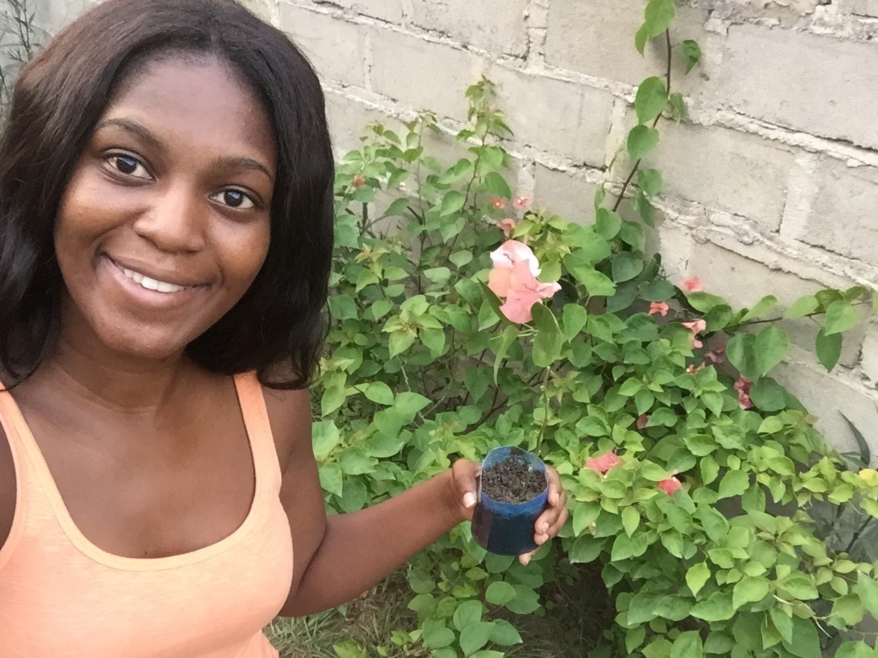 Deborah Kobe shows her CCI Seeds in Cote d'Ivoire.