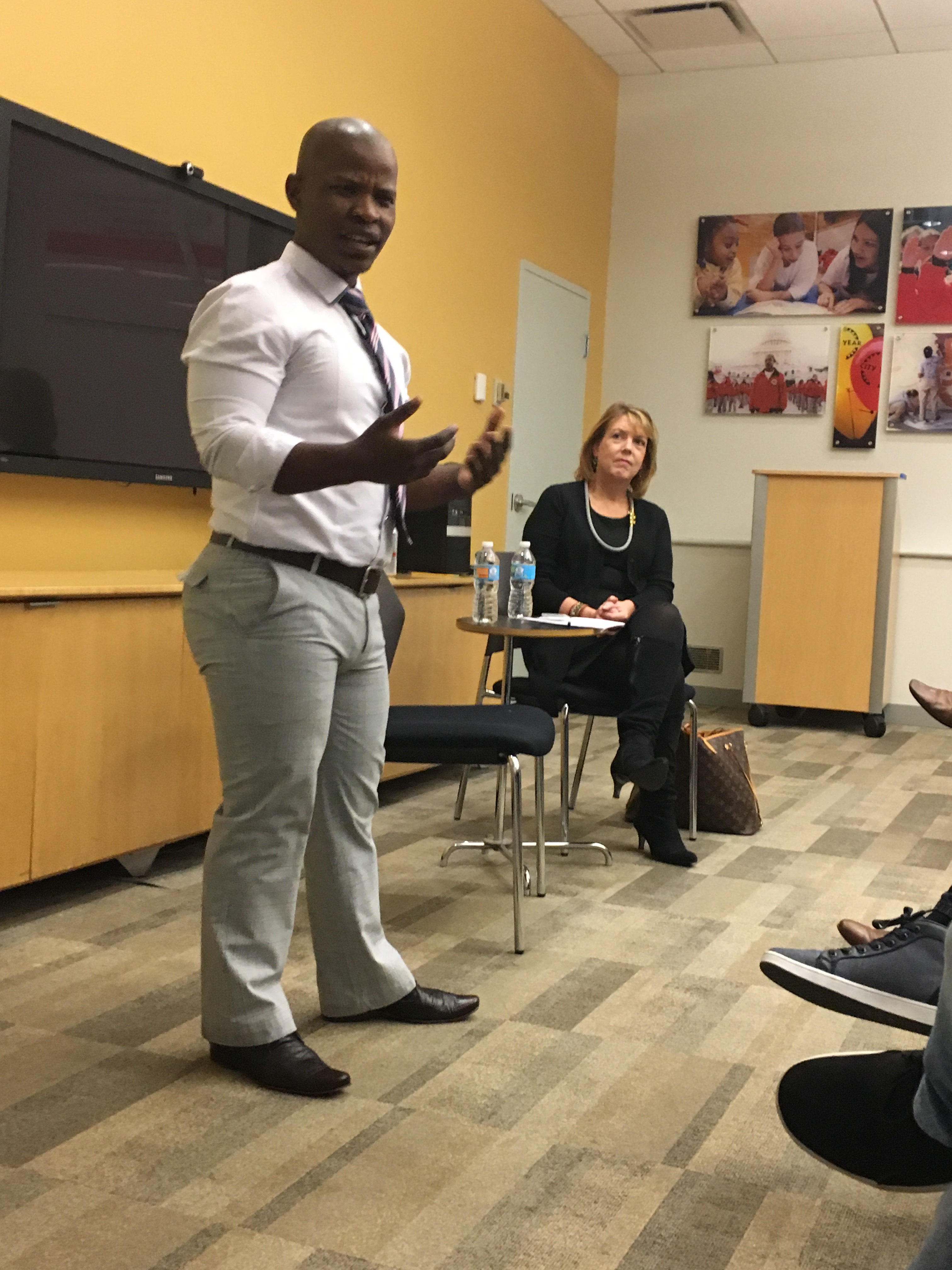 Tumelo presents in front of GIBS MBA students