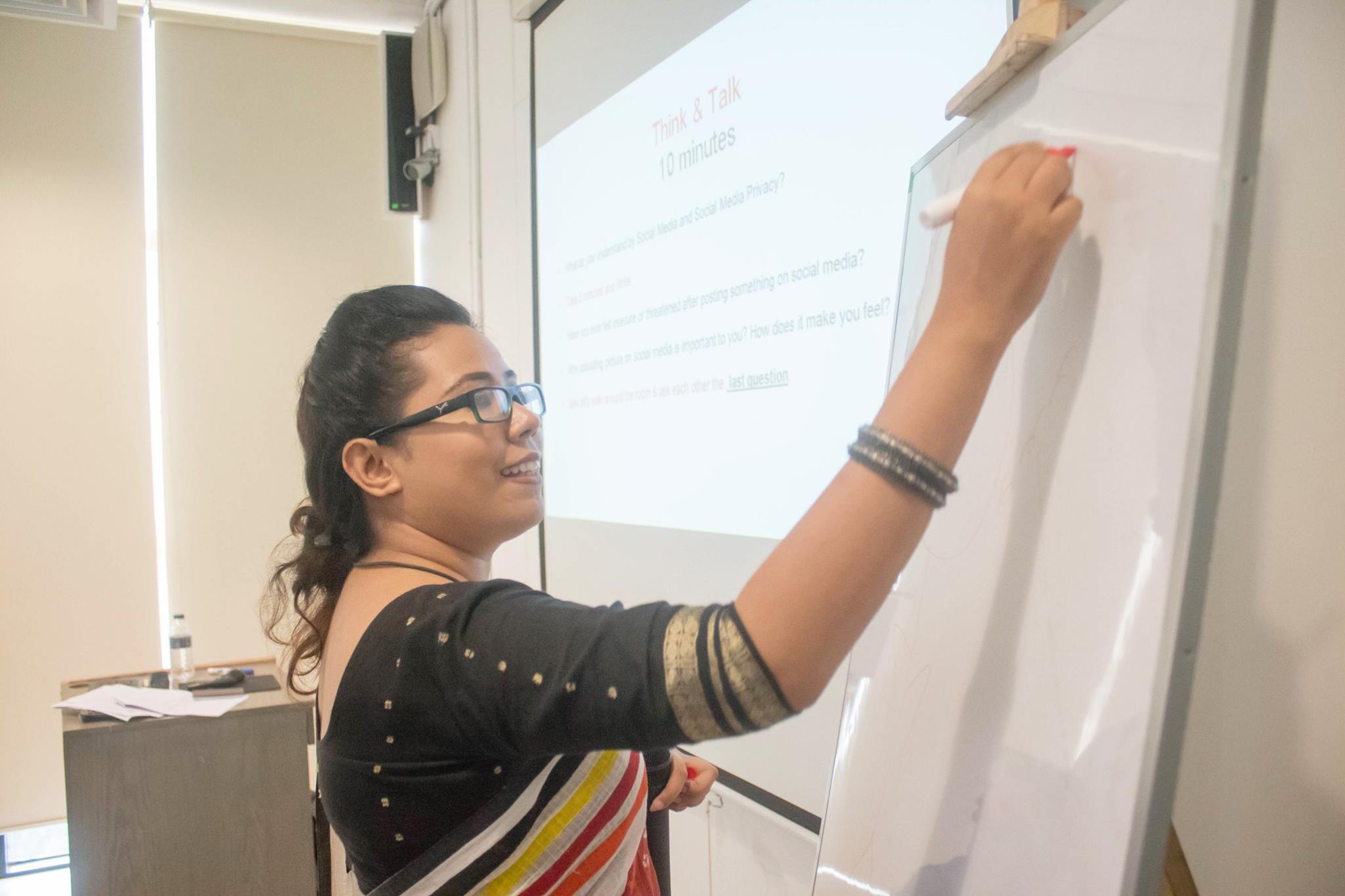 Khadija gives a presentation