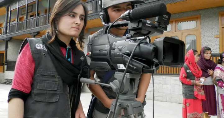 Youth Eye participants record a talk show as part of their training experience. The Youth Eye project was established by 2010-11 CCI alumni Amin Muhammad to inspire young people in the community to engage in citizen journalism.