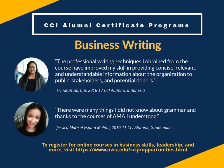 AMA Business Writing testimonies graphic