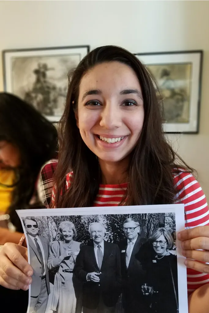 CCI participant Sevilay Kelek with a photo of Don Dedera and Walter Cronkite.