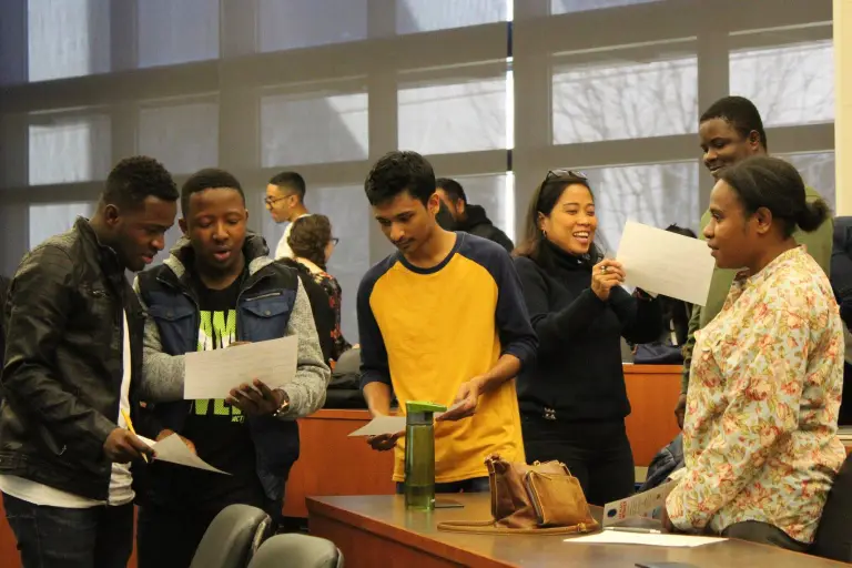 During the Global Peacebuilding Workshop at Northern Virginia Community College, CCI participants worked together to discover ways that they can become peace-builders in their home communities.