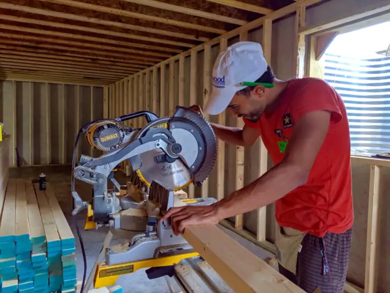 Mo Mohamed from Egypt, with his fellow Kirkwood CCI participants, worked with Habitat for Humanity to build houses in the local community.