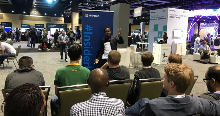 Gomolemo Mohapi Seattle giving a speech.