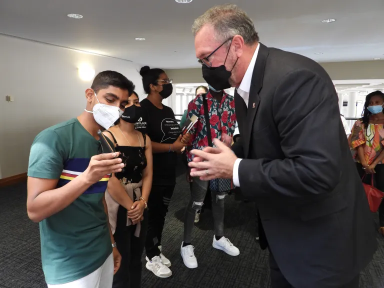 CCI participants meet with Dr. Steven Johnson, President of Sinclair Community College.
