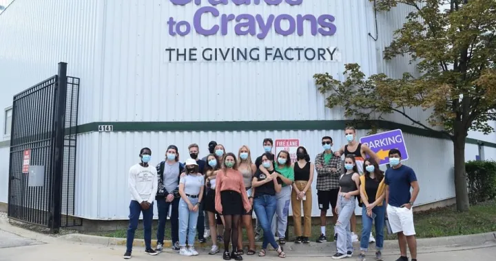 CCI students volunteering at the Cradles to Crayons