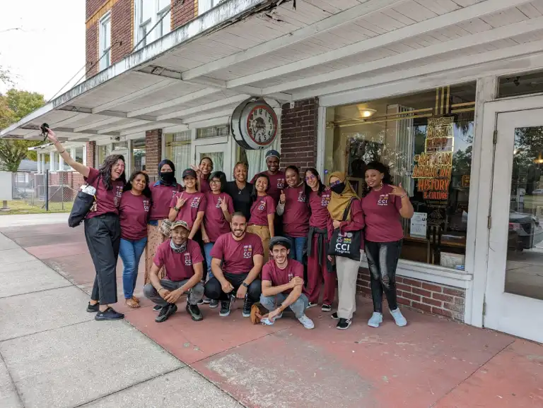 CCI participants at Valencia College in Orlando, Florida stand together with their tour guide after a day of reflection and observation at the Wells’ Built Museum of African American History.