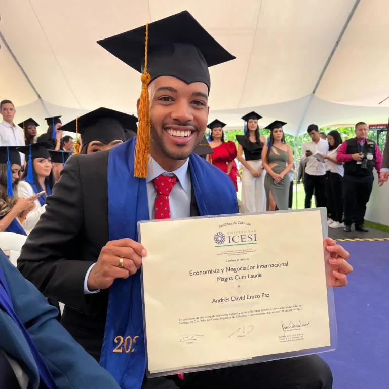 Andres with certificate