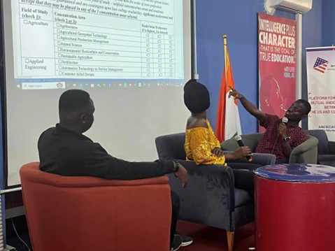 Emmanuel at a cultural exchange panel hosted by ICSF