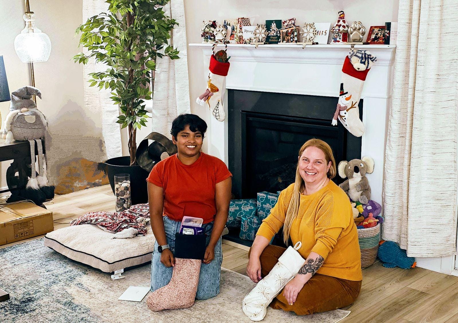 Mansi with social host during Christmas
