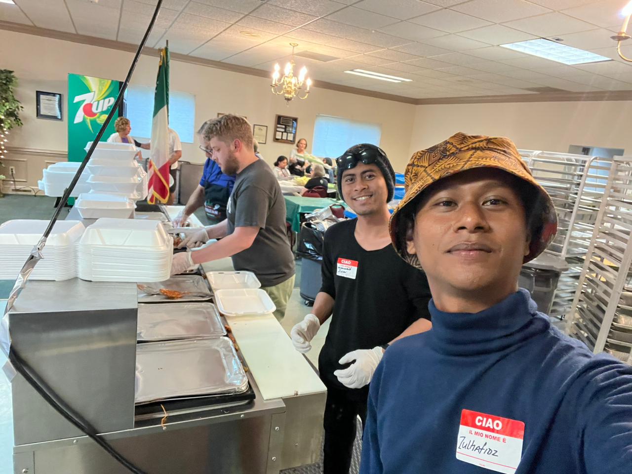Muhammad and Zulhafidz volunteering during the 9/11 Day of Service