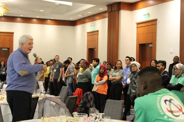 Founder and president of Inspired Engagement, Scott Geddis (left), led the group through a discussion that encouraged participants to focus on how individual strengths and talents can enhance success and create more effective teams.