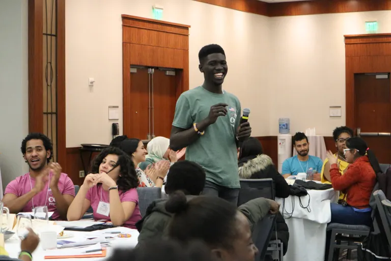 Journalist Kara Newhouse led a “Telling Your Story” workshop that outlined effective storytelling techniques and prompted participants to begin shaping their own stories about their academic exchange experience so far. [Photo: Agus Salim, CCI Participant].