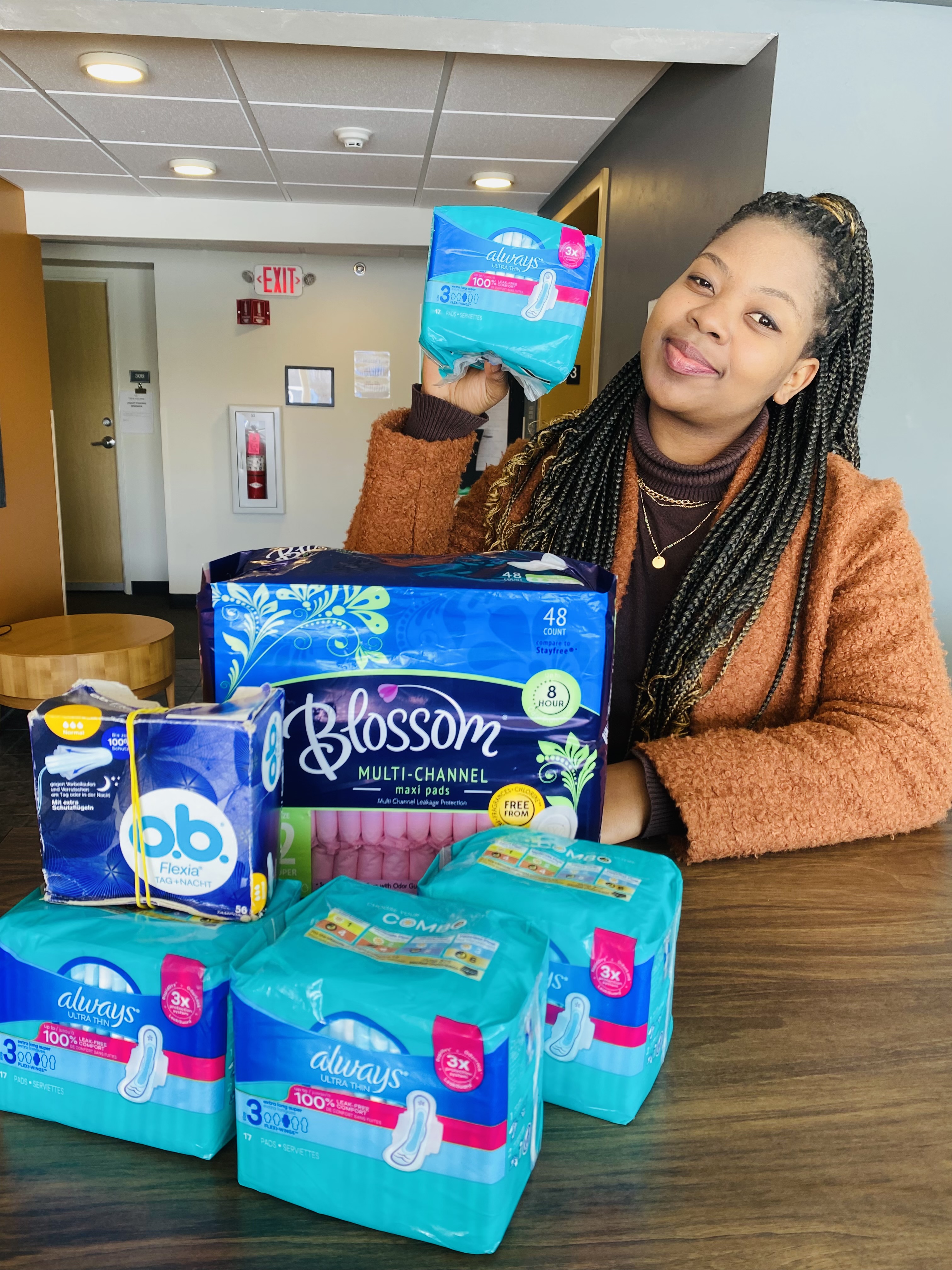 Nobuhle Dimba working on feminine hygiene product drive