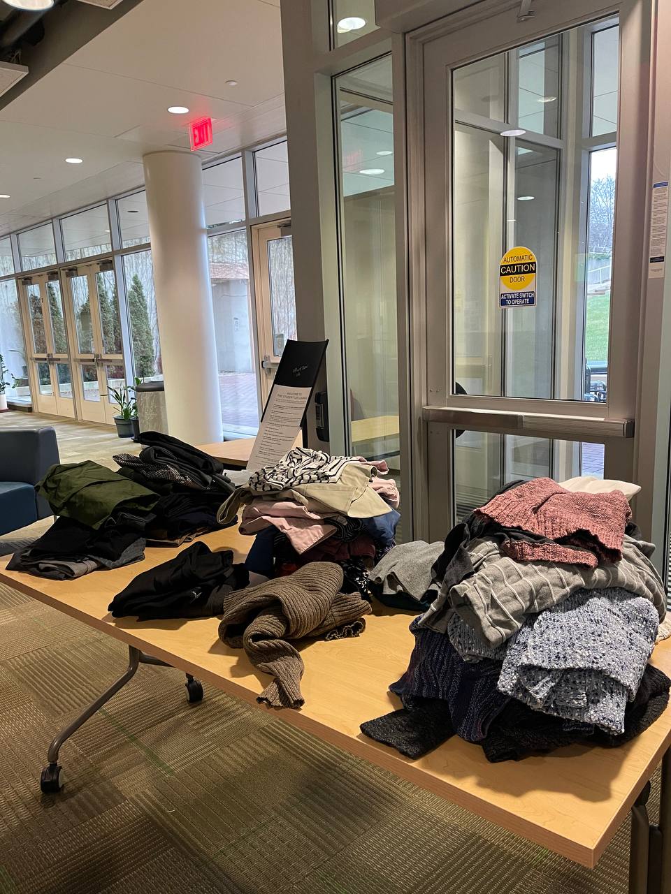 Clothes on table