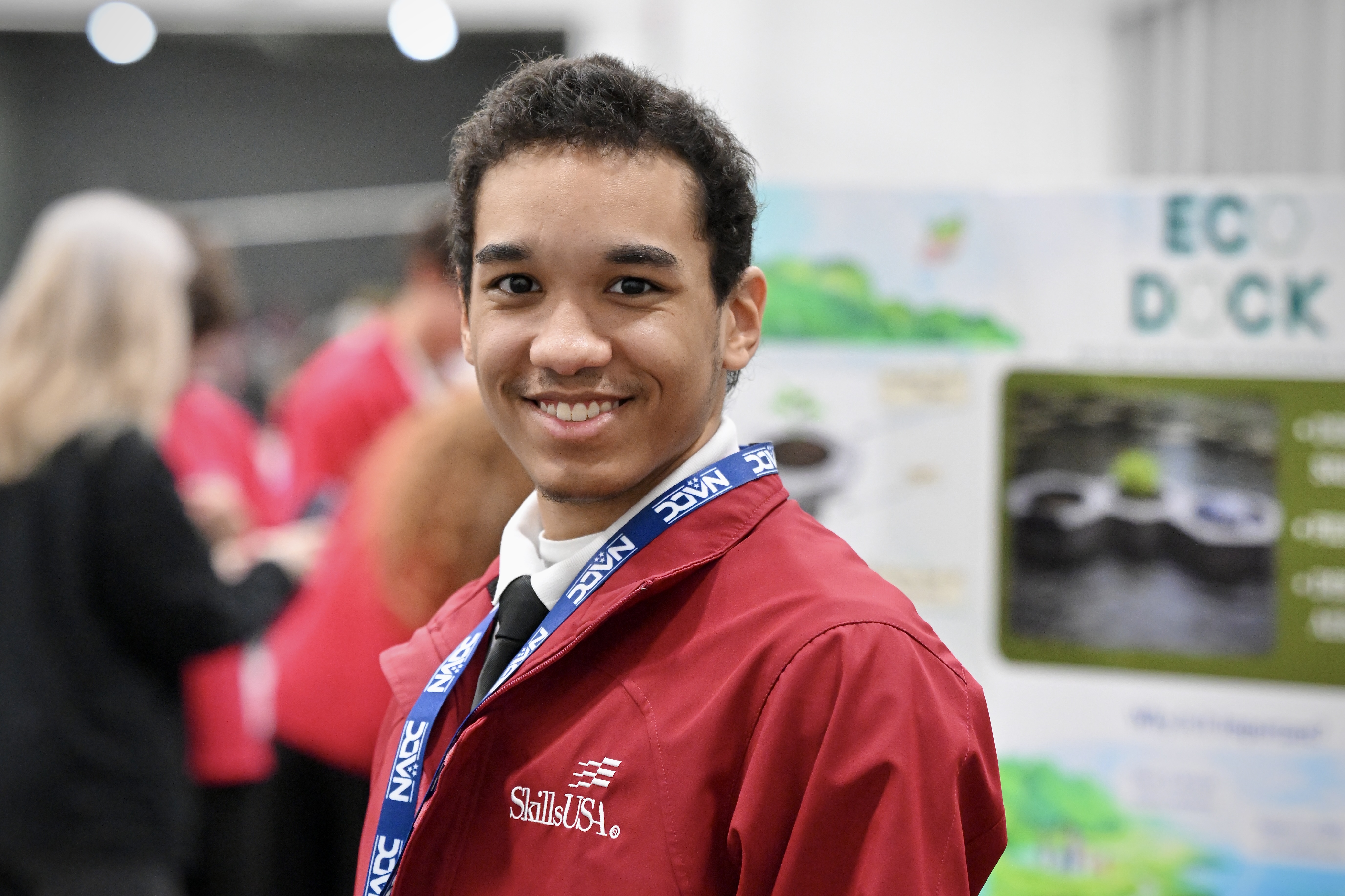 Aidan Hoo wearing skillsUSA red jacket